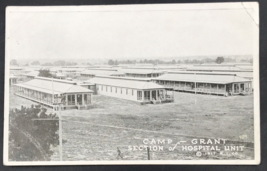 1917 RPPC US Army Camp Grant Section of Hospital Unit Rockford IL Postcard - £7.32 GBP