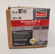 Simpson Strong Tie Wedge Anchor Strong Bolt Plated 1/2&quot; x 5-1/2&quot; PARTIAL BOX - £23.06 GBP