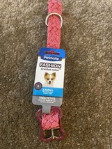 Petmate Fashion Braided Nylon X-Small Pink Dog Collar Fits Neck 3/4” X 13” - $9.80