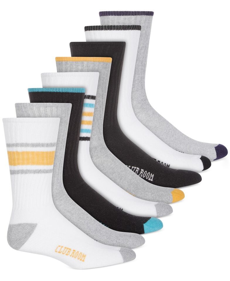 MSRP $40 Club Room Men&#39;s Crew Socks 8-Pack Size 7-12 - $19.95