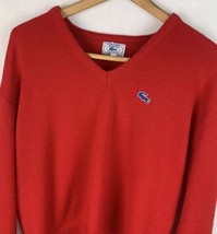 Vintage Lacoste Sweater Orlon Acrylic Knit V Neck Casual Golf Tennis Large 80s - £23.44 GBP