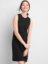 New GAP Women Softspun Black Ribbed Sleeveless Panel Textured Shift Dres... - £27.48 GBP
