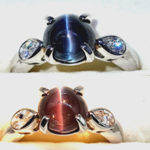 Alexandrite Ring 3.46 cts Brazil Alexandrite Cat&#39;s Eye and Diamond - see video - £3,814.28 GBP