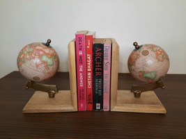 Porte-livres en bois finition laiton antique serre-livres bureau maison... - £62.83 GBP
