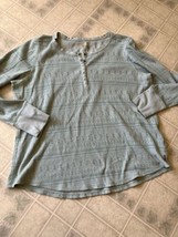 Carhartt Women&#39;s Thermal Waffle Shirt Henley Long Sleeve Aqua Size XXL sz 20 - £27.41 GBP