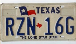 Original Vintage Texas License Plate RZN 16G Issued ‘98-‘00 Lone Star State Flag - £7.87 GBP