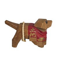 Wooden Tosa Inu Fighting Sumo Dog Japanese Mastiff Carved Figurine Statue - £15.73 GBP