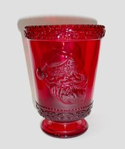 Mosser Glass Ruby Red Green Santa Claus Cup, Tumbler, Votive Candle Holder - £22.75 GBP