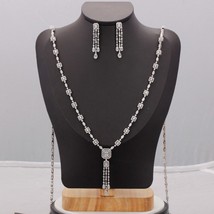 New Trendy Sweater Long Necklace Earring Jewelry Sets For Women Wedding Party Zi - £93.22 GBP