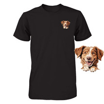 Funny Nova Scotia Duck Tolling Retriever Dog Peeking Pocket Tshirt Puppy... - £14.50 GBP+