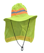 Safety Green Hi Vis Reflective Safety Boonie Neck Flap Cover Work Hat Wi... - $16.65 CAD