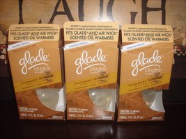 3 Glade Plugins Scented Oil Refills Sandalwood Amber Bergamot Cashmere Woods - £15.87 GBP