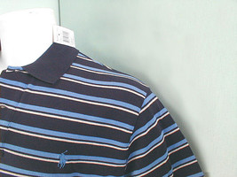 NEW! NWT! Polo Ralph Lauren Striped Mesh Polo Shirt!  L   *Navy, Blue &amp; ... - £34.38 GBP