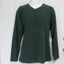 New Sz L Alfani Mens Dark Olive Green Ribbed Cotton V-Neck Slip-On Polo Sweater - £12.54 GBP