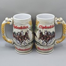 (2) Lot-Vintage 1983 BUDWEISER Clydesdale Beer Stein Mug Ceramarte Brazi... - $20.95
