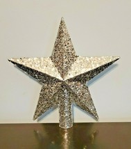 Silver Sparkle Glitter Star Christmas Holiday Decorative Tree Topper - £7.84 GBP