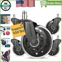 Reliable Heavy-Duty Casters for Office Chairs - Max Load 650 lbs, Easy I... - $884.69 MXN