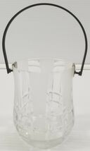 BB) Vintage Mini Frosted/Clear Glass Ice Bucket with Handle Italy - $5.93