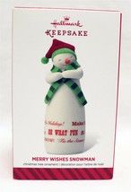 VINTAGE 2014 Hallmark Keepsake Christmas Ornament Merry Wishes Snowman - £19.77 GBP