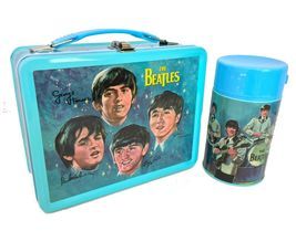 Beatles Metal Lunch Box w/ Thermos New Lunchbox NOS + Stereo &amp; Mono Sets... - $450.00