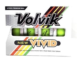 Volvik Vivid Matte Green 3-Piece Premium Golf Balls 12 Total NEW IN BOX - £27.17 GBP