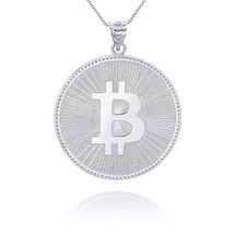 925 Sterling Silver Bitcoin Pendant Necklace - £32.89 GBP+