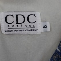 Caren Desiree Company Dress Womens 6 Blue Paisley Sleeveless Ruffled Back Zipper - £20.22 GBP