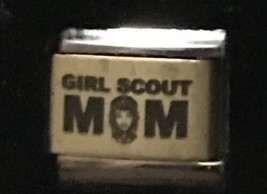 Girl Scout Mom Gold Plated Center Italian CHARM K2023 J1 - £11.78 GBP