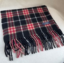 Burberry Vintage Scarf Classic Nova Check Cashmere Black Red color - $1,980.57 MXN