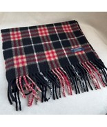 Burberry Vintage Scarf Classic Nova Check Cashmere Black Red color - $1,980.57 MXN