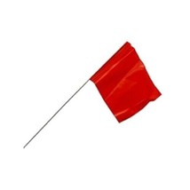 Red Marking Flags Electric Line 100 Per Bundle 21" Stake 2.5" X 3.5" Flag - £39.52 GBP