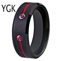 New Tungsten Wedding Band Engagement Rings For Women Classic Men's Black Tungste - £30.94 GBP