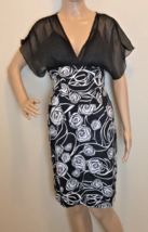 Aggie Women’s Dress Size S Black &amp; White Roses - $23.47