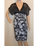 Aggie Women’s Dress Size S Black &amp; White Roses - $23.47