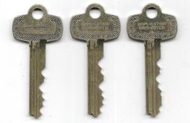 Best L Duplication Prohibited Three Brass Security Keys Set All Cut Diff... - $6.00