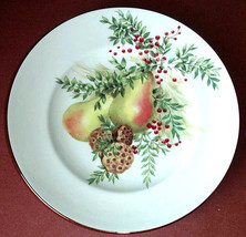 Lenox Williamsburg Boxwood &amp; Pine PEAR Accent Lunch Plate 9.25&quot; USA Made... - £27.36 GBP