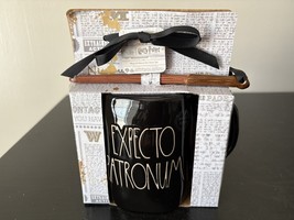 NEW Rae Dunn Harry Potter Expecto Patronum, Stupefy Mug &amp; Wand Stir Stic... - $34.95