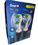 Oral-B Pro 500 Electric Toothbrush Twin Pack Rechargeable  Black  Open Box - $734.32 MXN