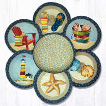 Earth Rugs TNB-362 By The Sea Trivets in a Basket 10&quot; x 10&quot; - £61.85 GBP
