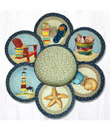 Earth Rugs TNB-362 By The Sea Trivets in a Basket 10&quot; x 10&quot; - £62.05 GBP