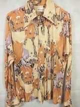 AMAZING Vintage Disco Shirt With Lions and Deer by Donegal Size L - £56.83 GBP