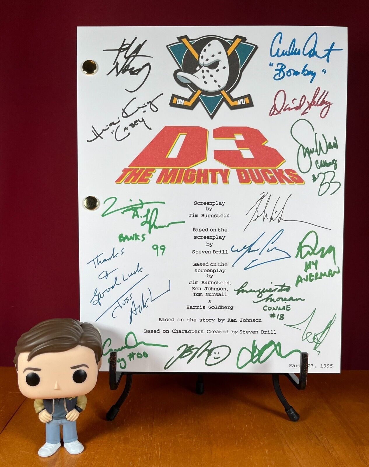 Primary image for D3: The Mighty Ducks Script Signed- Autograph Reprints- Mighty Ducks 3