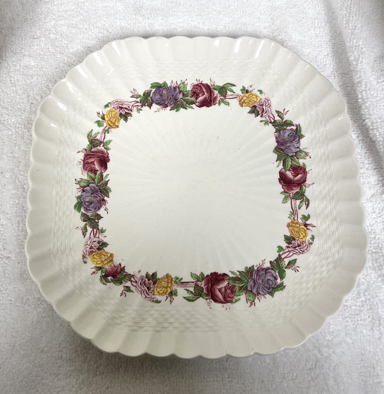 OLD Copeland Spode Rose Briar Basket Weave Rim Item image 3