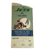 Vtg 1991 10/13/91 New York Jets VS Houston Oilers Ticket Stub Warren Moo... - $722.26 MXN