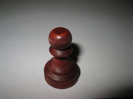 1967 Bar-Zim Classic Chess Board Game Piece: Maroon Pawn,Wooden Stauton design - $2.00