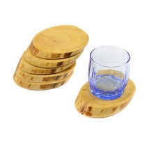 unique set of 6 Wooden coasters Rustic drink coasters Coffee holders Round large - £15.30 GBP