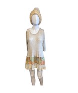 Multiples Beige Blouse Dress Women’s Medium – Floral Fringe Skirt Hem - $41.34 CAD