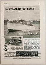 1954 Print Ad Richardson &quot;33&quot; Sedan Boats Graymarine Marine Motors Detro... - £10.67 GBP