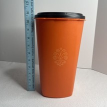 Folgers AromaSeal Vintage Tupperware 11” Tall Orange Black Lid Coffee Rare - £14.85 GBP