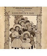 Opened Doors 1909 Children&#39;s Day Carol Service Sheet Music Booklet Churc... - $41.15 CAD